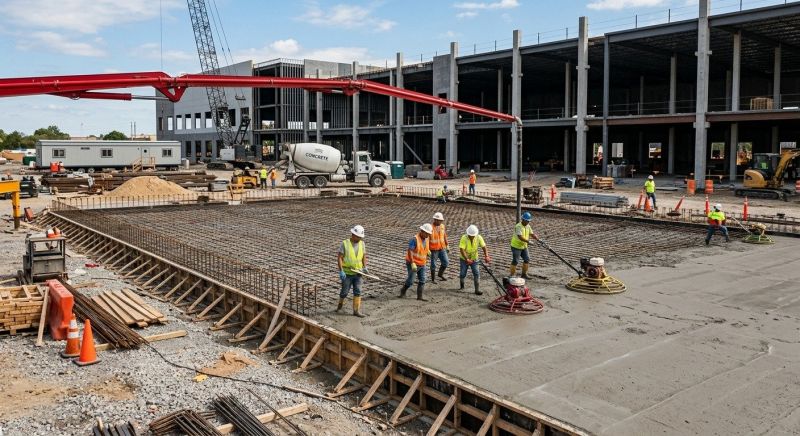 Commercial Slab Construction in Cary, NC