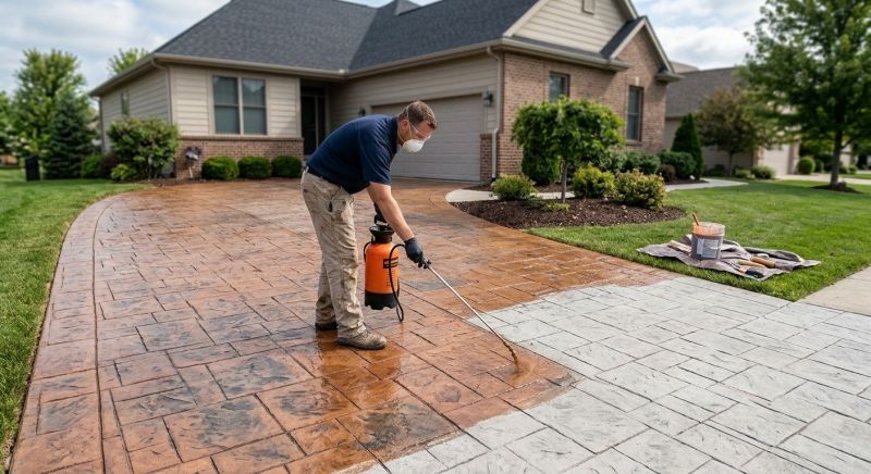 Concrete Driveway Refinishing in Dallas, TX