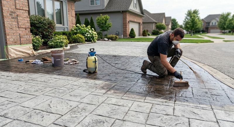 Concrete Driveway Staining in Corpus Christi, TX