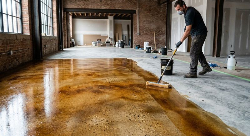 Concrete Floor Staining in Frisco, TX