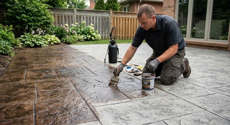 Concrete Patio Staining in Fort Worth, TX