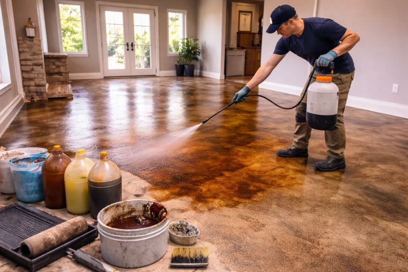 Stained Concrete Installation in Dallas, TX