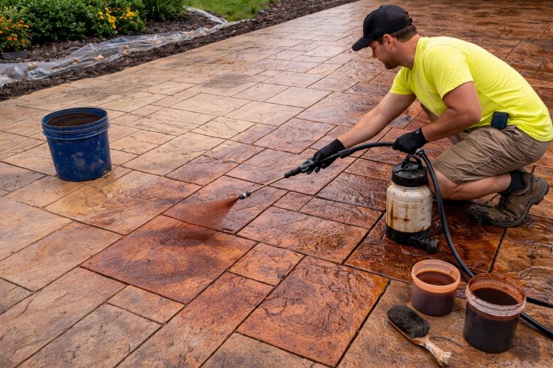 Stamped Concrete Staining in Dallas, TX