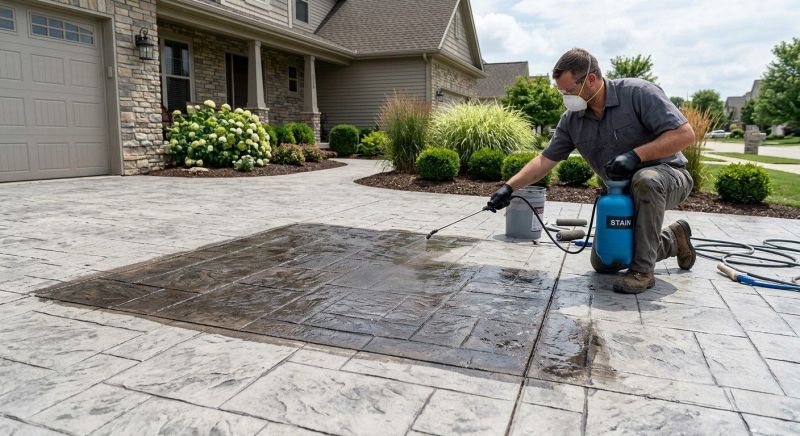 Stamped Concrete Staining in Fort Worth, TX