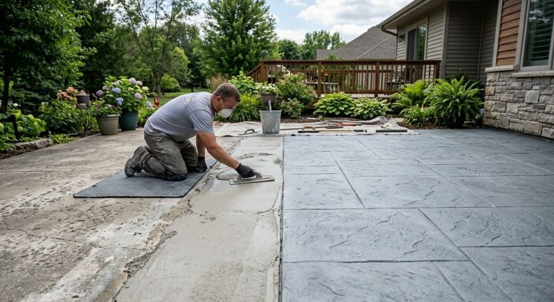 Stamped Overlay Installation in Dallas, TX
